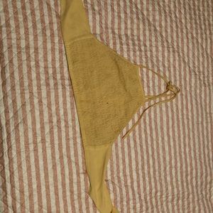 Yellow wrap around halter top